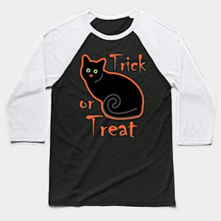 Halloween Black Cat Baseball T-Shirt